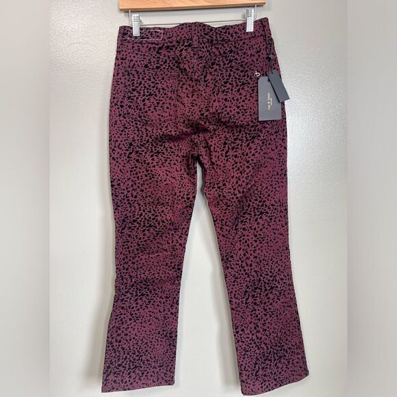 Rag & Bone velvet burgundy cheetah print pants   Hana size 27 new rocker edgy - Picture 2 of 13